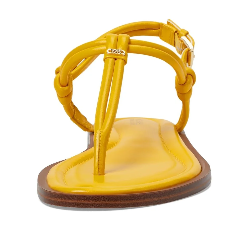 Michael Kors Women's Yellow Astra Thong Sling Multi-Strap Sandals Size 6